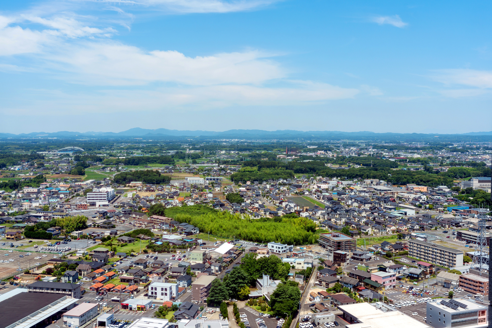 水戸市の街並み（遠景）写真